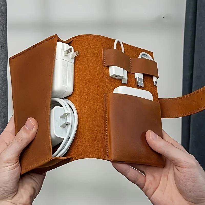 1pc couro do plutônio multi-co - Tech Accessories Organizer Pouch avaliação e preço