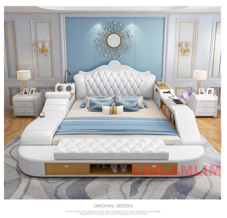 Cama de Luxo Moderna em Couro  - Tech Queen avaliação e preço